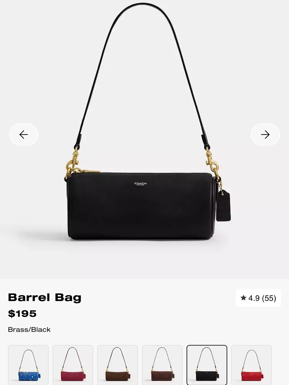 Coach Black Barrel Mini Bag with Brass Hardware - Picture 9 of 9